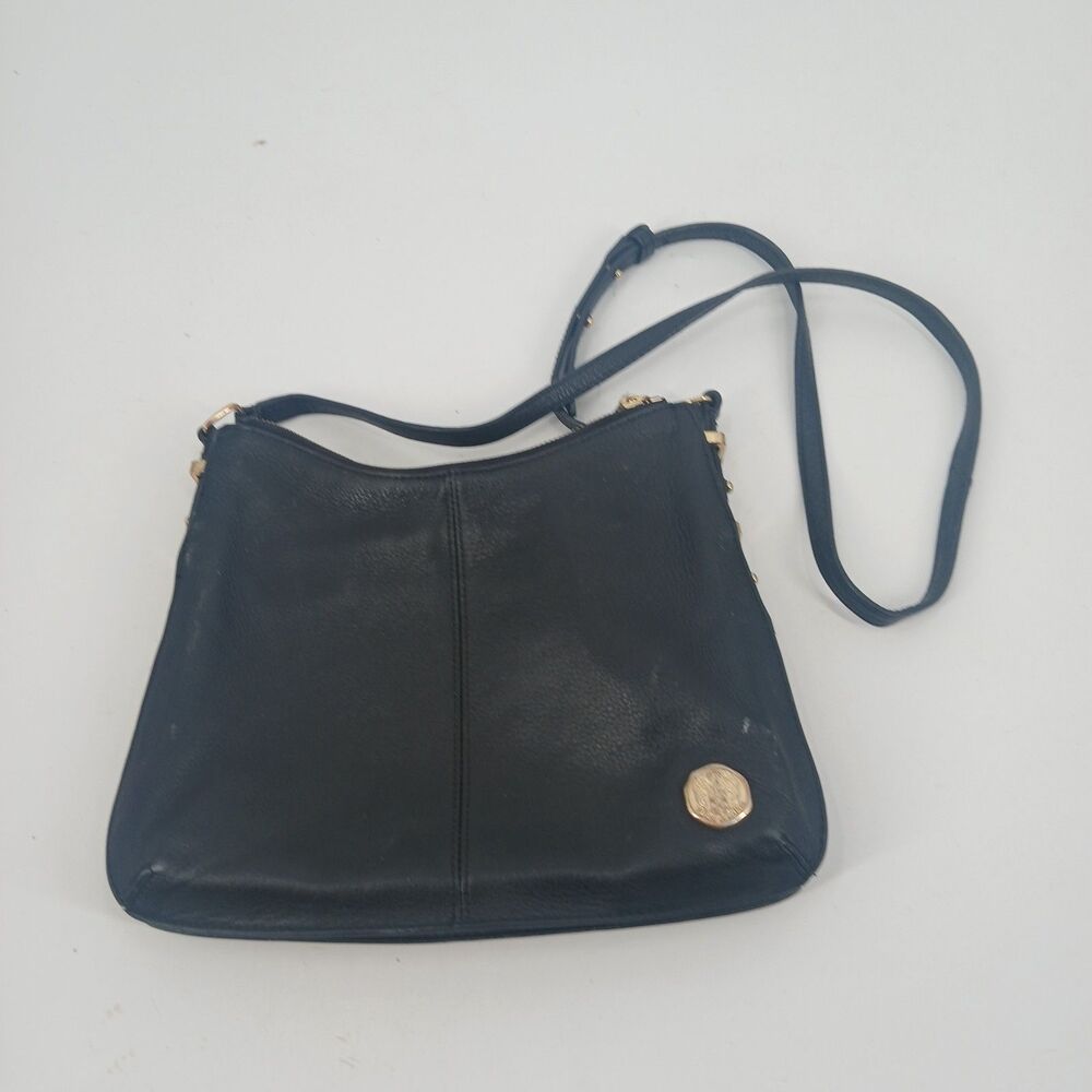 Vince Camuto black Leather Shoulder Bag womens classic chic purse